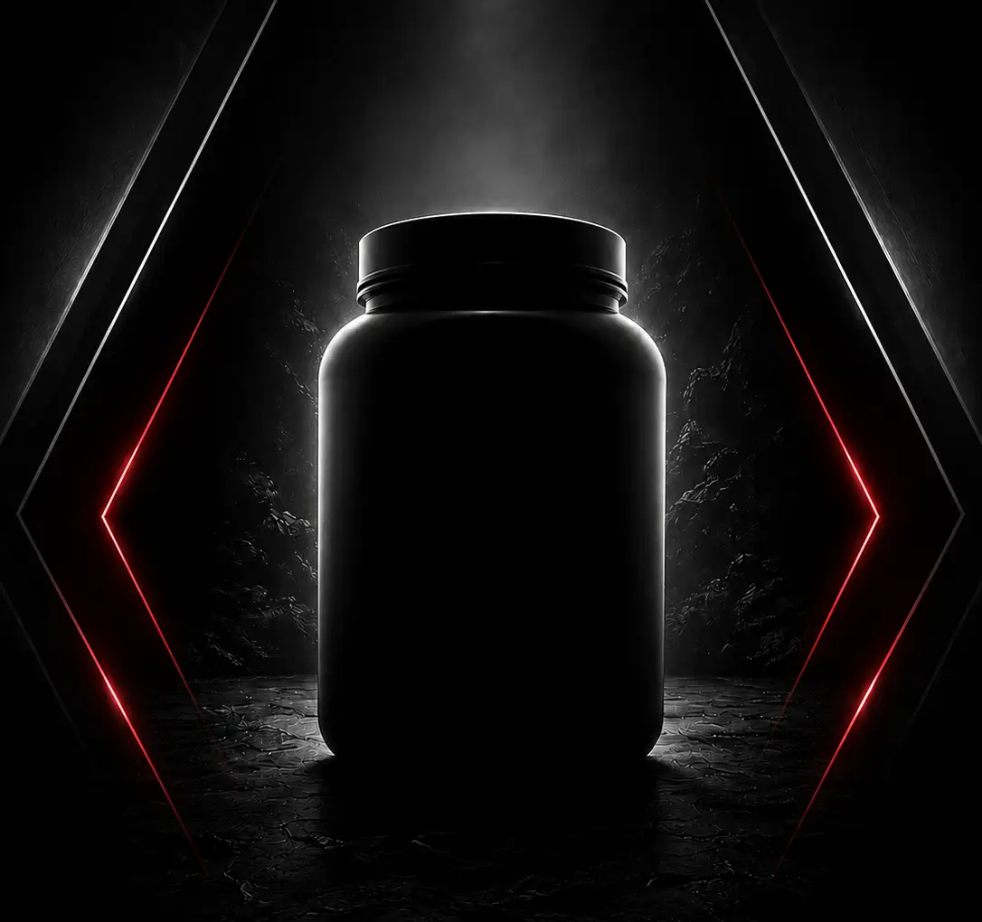 Imagem misteriosa do Nano Black Original, contendo fundo preto e a silhueta de um pote de emagrecedor